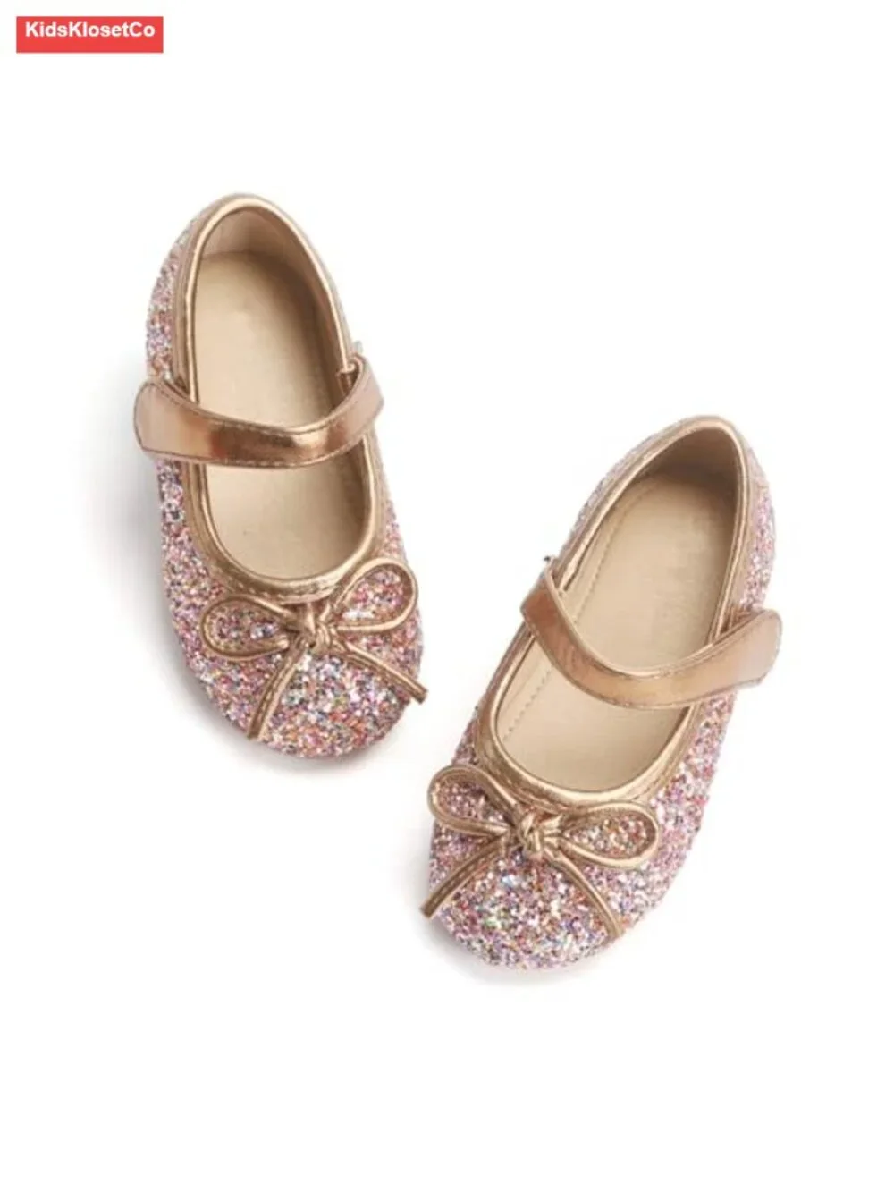 Toddler Girls Mary Jane Flats Hook & Loop Slip-on Party Dress Shoes